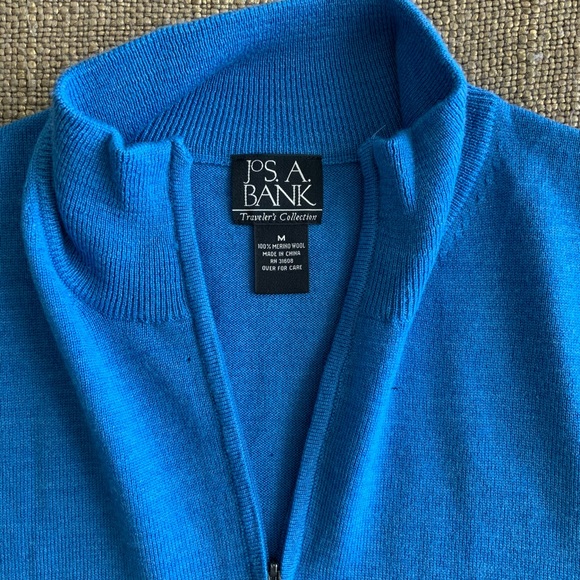 Jos. A. Bank Zip up Mens Medium Sweater - Picture 5 of 9